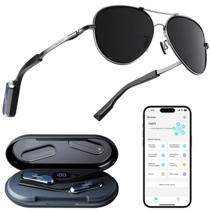 AI Smart Glasses, Audio Glasses with Open-Ear Sound Guidance, 27g Lightweight Design, Titanium Memory Frame, Detachable, AI Translation, Voice Assistant, 500mAh Charging Case for Men Women AI Smart Glasses, Audio Glasses with Open-Ear Sound Guidance, 27g Lightweight Design, Titanium Memory Frame, Detachable, AI Translation, Voice Assistant, 500mAh Charging Case for Men Women