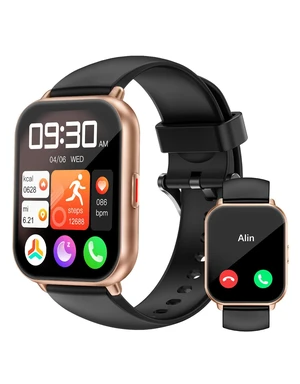 Smart Watches for Men Women (Answer/Make Call, 2 Bands), 1.8", BK/GD Smartwatch for iPhone/Android Phone, Fitness Tracker Heart Rate/Sleep Monitor, Step Calories Counter Digital Watch Waterproof Smart Watches for Men Women (Answer/Make Call, 2 Bands), 1.8", BK/GD Smartwatch for iPhone/Android Phone, Fitness Tracker Heart Rate/Sleep Monitor, Step Calories Counter Digital Watch Waterproof