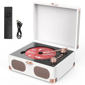 CD Player with Speakers Retro Portable CD Players for Home Music Player with Remote Control,V5.4 Bluetooth in&Out Desktop Suitcase CD Player with AUX in, Headphone Jack,USB PlaybackWhite CD Player with Speakers Retro Portable CD Players for Home Music Player with Remote Control,V5.4 Bluetooth in&Out Desktop Suitcase CD Player with AUX in, Headphone Jack,USB PlaybackWhite