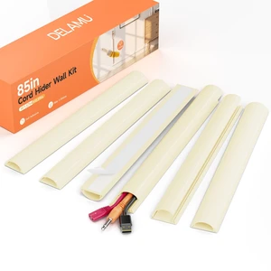 85in Adhesive Cord Hider Wall, Mounted TV Cord Cover Kit, Multiple Cable Raceways for Wall Corner, Wire Cover Hiders for 2-3 Cables, 1.57" W X 0.59" H, Beige 85in Adhesive Cord Hider Wall, Mounted TV Cord Cover Kit, Multiple Cable Raceways for Wall Corner, Wire Cover Hiders for 2-3 Cables, 1.57" W X 0.59" H, Beige
