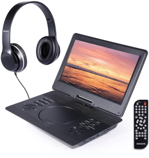 14" Portable Media Player Travel Kit, DVD & CD Player Portable with Swiveling Screen, Built-in Stereo Speakers, HDMI Input, Remote, Headphones, and Carry Bag (Black) 14" Portable Media Player Travel Kit, DVD & CD Player Portable with Swiveling Screen, Built-in Stereo Speakers, HDMI Input, Remote, Headphones, and Carry Bag (Black)