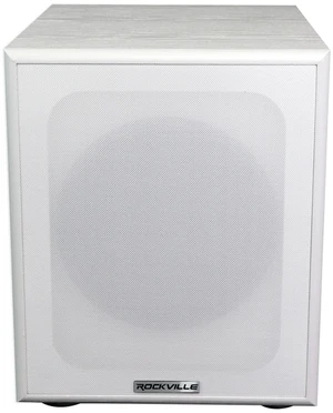 Rock Shaker 8" White Powered Subwoofer Home Theater 400W Peak, 200W RMS, RCA and High-Level Input/Output, Phase and Crossover Controls, Rear-Ported MDF Enclosure, Class D Amp Rock Shaker 8" White Powered Subwoofer Home Theater 400W Peak, 200W RMS, RCA and High-Level Input/Output, Phase and Crossover Controls, Rear-Ported MDF Enclosure, Class D Amp