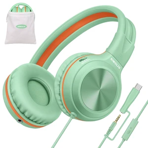 Manyshare USBC & 3.5mm Kids Wired Headphones with Microphone Share Port, 3-Level Volume Limiting and HD Mic for Learning, Calls and Games, with Foldable Pouch for Easy Storage and Travel Manyshare USBC & 3.5mm Kids Wired Headphones with Microphone Share Port, 3-Level Volume Limiting and HD Mic for Learning, Calls and Games, with Foldable Pouch for Easy Storage and Travel