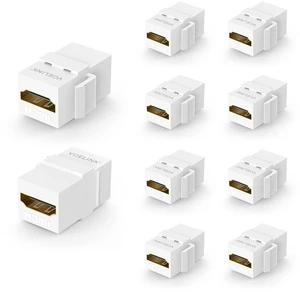 8K HDMI Keystone Jack, 4K 120Hz Support 48 Gbps High Speed, 10-Pack 8K 60Hz and 4K 120Hz Support, HDMI 2.1 Female to Female Gold Plated Adapters, Snap-in 180 Degree for Wall Plate 8K HDMI Keystone Jack, 4K 120Hz Support 48 Gbps High Speed, 10-Pack 8K 60Hz and 4K 120Hz Support, HDMI 2.1 Female to Female Gold Plated Adapters, Snap-in 180 Degree for Wall Plate