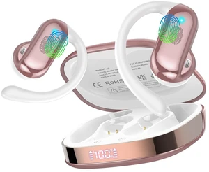 Open Ear Earbuds Wireless Bluetooth 5.4 HiFi Stereo Earbuds with Ear Hooks 32H Open Ear Headphones with ENC Noise Cancelling, IPX7 Waterproof Sport Over Earbuds for Running/Gym/Workout, Rose Pink Open Ear Earbuds Wireless Bluetooth 5.4 HiFi Stereo Earbuds with Ear Hooks 32H Open Ear Headphones with ENC Noise Cancelling, IPX7 Waterproof Sport Over Earbuds for Running/Gym/Workout, Rose Pink