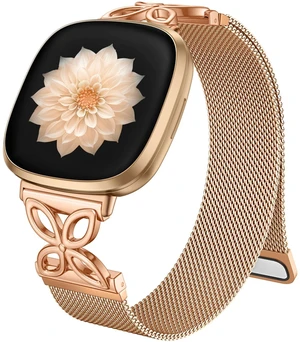 Compatible with Fitbit Versa 4 Bands for Woman Men/Fitbit Sense 2 Bands for Women, Stainless Steel Soft Mesh Loop Strap Replacement for Fitbit Versa 3/Sense 2/Sense/Versa 4 Smartwatch, RoyalGold Compatible with Fitbit Versa 4 Bands for Woman Men/Fitbit Sense 2 Bands for Women, Stainless Steel Soft Mesh Loop Strap Replacement for Fitbit Versa 3/Sense 2/Sense/Versa 4 Smartwatch, RoyalGold