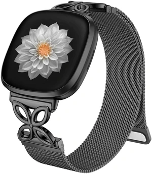 Floral Shape Metal Band Compatible with Fitbit Versa 4/Versa 3/Sense/Sense 2 Bands for Women Men, Mesh Straps Stainless Steel Sports Wristband for Fitbit Sense 2/Versa 4/Versa 3 Smartwatch, Black Floral Shape Metal Band Compatible with Fitbit Versa 4/Versa 3/Sense/Sense 2 Bands for Women Men, Mesh Straps Stainless Steel Sports Wristband for Fitbit Sense 2/Versa 4/Versa 3 Smartwatch, Black