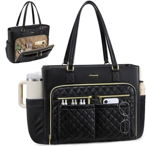Work Tote for Women15.6-Inch Teacher Bag with Lunch Compartment 14 Pockets PU Leather Laptop Tote with 40OZ Cup Holder, 3 in 1 Insulated Lunch Bag for Nurses, Office, Travel, Casual, Picnic Work Tote for Women15.6-Inch Teacher Bag with Lunch Compartment 14 Pockets PU Leather Laptop Tote with 40OZ Cup Holder, 3 in 1 Insulated Lunch Bag for Nurses, Office, Travel, Casual, Picnic