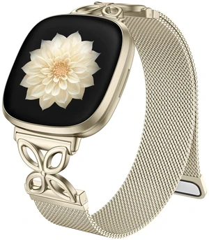 Metal Bands Compatible with Fitbit versa 4 Bands for Woman Men/Fitbit Sense 2 Bands, Stainless Steel Soft Mesh Loop Strap Replacement for Fitbit Versa 3/Sense/Versa 4 Smartwatch, ChampagneGold Metal Bands Compatible with Fitbit versa 4 Bands for Woman Men/Fitbit Sense 2 Bands, Stainless Steel Soft Mesh Loop Strap Replacement for Fitbit Versa 3/Sense/Versa 4 Smartwatch, ChampagneGold