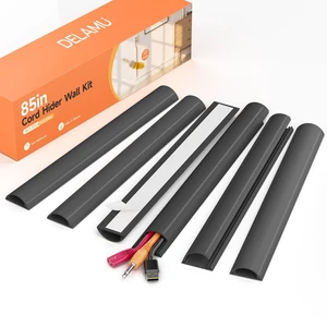 85in Adhesive Cord Hider Wall, Mounted TV Cord Cover Kit, Multiple Cable Raceways for Wall Corner, Wire Cover Hiders for 2-3 Cables, 1.57" W X 0.59" H, Black 85in Adhesive Cord Hider Wall, Mounted TV Cord Cover Kit, Multiple Cable Raceways for Wall Corner, Wire Cover Hiders for 2-3 Cables, 1.57" W X 0.59" H, Black