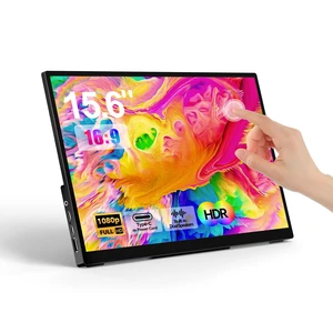 Portable Monitor Touchscreen 15.6" 1080P FHD IPS, 10-Point Touch Travel Gaming Display with Dual Speakers & Kickstand, USB-C HDMI External Screen for Laptop, MacBook, Phone, PS5, Switch Portable Monitor Touchscreen 15.6" 1080P FHD IPS, 10-Point Touch Travel Gaming Display with Dual Speakers & Kickstand, USB-C HDMI External Screen for Laptop, MacBook, Phone, PS5, Switch