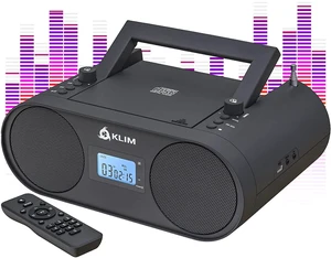 B4 Portable CD Player Boombox, USB, AUX, AM FM Radio, Bluetooth Includes Remote Control, Autosleep Timer and Digital EQ, with Rechargeable Battery for Wired or Cordless Use - Black B4 Portable CD Player Boombox, USB, AUX, AM FM Radio, Bluetooth Includes Remote Control, Autosleep Timer and Digital EQ, with Rechargeable Battery for Wired or Cordless Use - Black