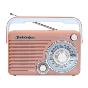 SB2002RG Portable AM/FM Radio with Headphone Jack and Aux-in Jack with AC/DC Power (Rose Gold/White) SB2002RG Portable AM/FM Radio with Headphone Jack and Aux-in Jack with AC/DC Power (Rose Gold/White)