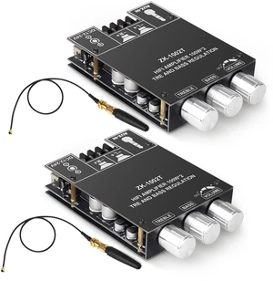 2PCS ZK-1002T Bluetooth 5.1 Amplifier Board, 100W+100W 2.0 CH Stereo Audio Amp Module with TPA3116D2 Chip, Treble & Bass Control 2PCS ZK-1002T Bluetooth 5.1 Amplifier Board, 100W+100W 2.0 CH Stereo Audio Amp Module with TPA3116D2 Chip, Treble & Bass Control