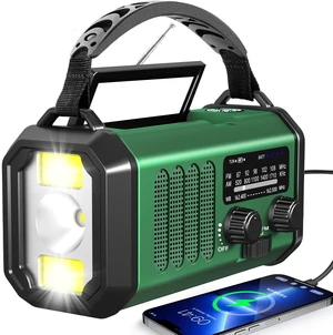 Emergency Radio Hand Crank Solar, AM/FM/NOAA Weather Radio Built-in 20000mah Battery Powered,Type-C Charger,Flashlight, Reading Light,SOS, Compact & Portable for Camping/Emergencies Green Emergency Radio Hand Crank Solar, AM/FM/NOAA Weather Radio Built-in 20000mah Battery Powered,Type-C Charger,Flashlight, Reading Light,SOS, Compact & Portable for Camping/Emergencies Green