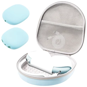 AirPods Max & AirPods Max 2 Hard Travel Case with Silicone Covers Shockproof EVA Shell with Soft Lining, Mesh Pocket for Accessories, Ideal for Travel & Daily Storage -Lightblue AirPods Max & AirPods Max 2 Hard Travel Case with Silicone Covers Shockproof EVA Shell with Soft Lining, Mesh Pocket for Accessories, Ideal for Travel & Daily Storage -Lightblue