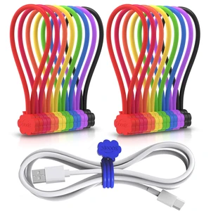Magnetic Cable Ties 16 Pack, Cute Cloud 7.2" Silicone 8 Colors Strong Magnet Hold / Embedded Safe Magnet / Easy Slide Open / Soft Flex Silicone / Multi Use / Smiling Cloud / Fridge Magnet Magnetic Cable Ties 16 Pack, Cute Cloud 7.2" Silicone 8 Colors Strong Magnet Hold / Embedded Safe Magnet / Easy Slide Open / Soft Flex Silicone / Multi Use / Smiling Cloud / Fridge Magnet
