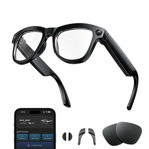 AI Smart Glasses with Camera, 4K Video Record, Real-Time Translation 8MP HD Bluetooth Glasses, AI Voice Assistant, Object Recognition, Open-Ear Speakers, Transparent Lenses, Travel, Work, Vlog AI Smart Glasses with Camera, 4K Video Record, Real-Time Translation 8MP HD Bluetooth Glasses, AI Voice Assistant, Object Recognition, Open-Ear Speakers, Transparent Lenses, Travel, Work, Vlog