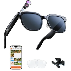 AI Smart Glasses with Camera, 8MP Camera Glasses for Men Women Bluetooth Music, Video Recording, Object Recognition, Real Time Translation, Voice Assistant, Sound Guide Tube AI Smart Glasses with Camera, 8MP Camera Glasses for Men Women Bluetooth Music, Video Recording, Object Recognition, Real Time Translation, Voice Assistant, Sound Guide Tube