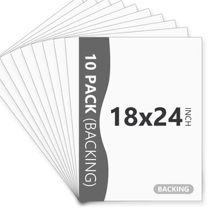 10 Pack White Backing Board, 18x24 Uncut Picture Frame Mat Boards Acid Free Matte Backerboards for Pictures, Photos, and Prints 10 Pack White Backing Board, 18x24 Uncut Picture Frame Mat Boards Acid Free Matte Backerboards for Pictures, Photos, and Prints