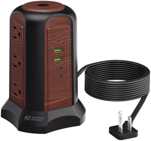 Power Strip Tower, Desktop Charging Station,10 Ft Extension Cord 1080J Surge Protector, 9 Outlets 4 USB (2 USB C), Flat Plug Power Tower with Multiple Outlets, Home Office, Dorm,Saddle Brown Power Strip Tower, Desktop Charging Station,10 Ft Extension Cord 1080J Surge Protector, 9 Outlets 4 USB (2 USB C), Flat Plug Power Tower with Multiple Outlets, Home Office, Dorm,Saddle Brown