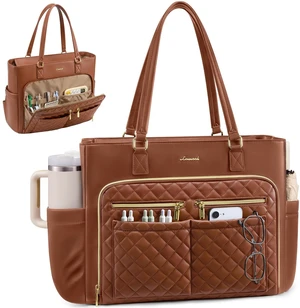 Work Tote for Women15.6-Inch Teacher Bag with Lunch Compartment 14 Pockets PU Leather Laptop Tote with 40OZ Cup Holder, 3 in 1 Insulated Lunch Bag for Nurses, Office, Travel, Casual, Picnic Work Tote for Women15.6-Inch Teacher Bag with Lunch Compartment 14 Pockets PU Leather Laptop Tote with 40OZ Cup Holder, 3 in 1 Insulated Lunch Bag for Nurses, Office, Travel, Casual, Picnic