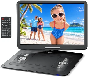 18" Portable DVD Player with 15.6" HD Swivel Screen, 6-Hour Rechargeable Battery, DVD Player Portable Supports MP4&MKV Video/USB/SD Card/Sync TV, Dual Stereo Speakers, All Regions 18" Portable DVD Player with 15.6" HD Swivel Screen, 6-Hour Rechargeable Battery, DVD Player Portable Supports MP4&MKV Video/USB/SD Card/Sync TV, Dual Stereo Speakers, All Regions