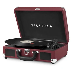 Journey - Bluetooth Suitcase Record Player - Marsala Built-in stereo speakers, 3-speed turntable plays 7", 10" and 12" records, Bluetooth streaming, headphone jack Journey - Bluetooth Suitcase Record Player - Marsala Built-in stereo speakers, 3-speed turntable plays 7", 10" and 12" records, Bluetooth streaming, headphone jack