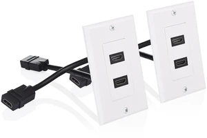 2-Pack 2-Port 4K HDMI Wall Plate, White 4K@60Hz UHD ARC and Ethernet Pass-Thru Support 2-Pack 2-Port 4K HDMI Wall Plate, White 4K@60Hz UHD ARC and Ethernet Pass-Thru Support