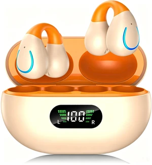 Real-Time AI Translation Open Ear Earbuds 2026 Clip On Earbuds Open Ear Headphones, Premium Bluetooth, LongLasting 80H Playtime, ClipOn Earbuds for Daily & Sports Workout, Light Orange Real-Time AI Translation Open Ear Earbuds 2026 Clip On Earbuds Open Ear Headphones, Premium Bluetooth, LongLasting 80H Playtime, ClipOn Earbuds for Daily & Sports Workout, Light Orange