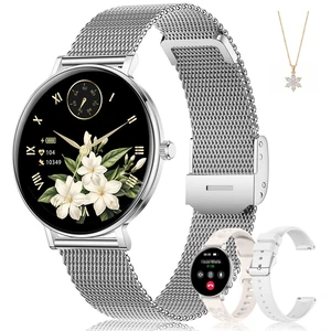 Smart Watches for Women, 1.32" HD AMOLED Fitness Tracker Make/Answer Calls, 24/7 Heart Rate/Sleep/SpO2 Monitor for Android & iPhone, 130+ Sports Modes Smartwatch with 3ATM Waterproof, 3 Bands Smart Watches for Women, 1.32" HD AMOLED Fitness Tracker Make/Answer Calls, 24/7 Heart Rate/Sleep/SpO2 Monitor for Android & iPhone, 130+ Sports Modes Smartwatch with 3ATM Waterproof, 3 Bands