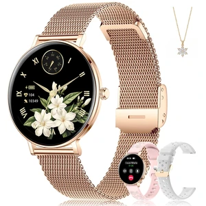 Smart Watches for Women, 1.32" HD AMOLED Fitness Tracker Make/Answer Calls, 24/7 Heart Rate/Sleep/SpO2 Monitor for Android & iPhone, 130+ Sports Modes Smartwatch with 3ATM Waterproof, 3 Bands Smart Watches for Women, 1.32" HD AMOLED Fitness Tracker Make/Answer Calls, 24/7 Heart Rate/Sleep/SpO2 Monitor for Android & iPhone, 130+ Sports Modes Smartwatch with 3ATM Waterproof, 3 Bands