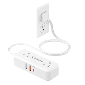 PD20W Flat Plug Power Strip - 3 Ft Flat Plug Extension Cord 4 AC Outlets 3 Quick Charging USB Ports, Compact for College Dorm, Travel, Home, Office Desk Accessories PD20W Flat Plug Power Strip - 3 Ft Flat Plug Extension Cord 4 AC Outlets 3 Quick Charging USB Ports, Compact for College Dorm, Travel, Home, Office Desk Accessories