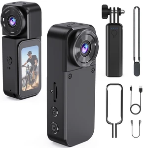 KG210 Touchscreen 4k Camera with 180° Rotating Lens, Mini Wearable Body Worn Action Camera, Thumb Size, with 360°Rotatable Magnetic Clip,Mount Anywhere for Security, Work, Guard, Travel,Daily KG210 Touchscreen 4k Camera with 180° Rotating Lens, Mini Wearable Body Worn Action Camera, Thumb Size, with 360°Rotatable Magnetic Clip,Mount Anywhere for Security, Work, Guard, Travel,Daily
