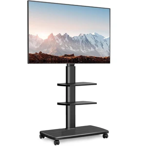 Rolling TV Stand for 32-75 Inch TVs with Height Adjustable, Black Mobile TV Cart for 32-65 70 Inch TVs, Corner Floor TV Stand with Swivel Mount for Bedroom, Living Room, Home Office, Kitchen Rolling TV Stand for 32-75 Inch TVs with Height Adjustable, Black Mobile TV Cart for 32-65 70 Inch TVs, Corner Floor TV Stand with Swivel Mount for Bedroom, Living Room, Home Office, Kitchen