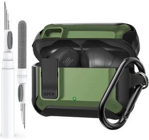 Compatible with JBL Vibe Beam/Beam 2 Case Cover Lock Clip with Cleaner Kit,Cool Protective JBL Vibe 200TWS Cover Men Women with Carabiner for JBL Vibe Beam 2 Charging Case - Army Green Compatible with JBL Vibe Beam/Beam 2 Case Cover Lock Clip with Cleaner Kit,Cool Protective JBL Vibe 200TWS Cover Men Women with Carabiner for JBL Vibe Beam 2 Charging Case - Army Green