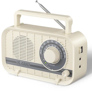 Portable AM FM Radio Plug in Wall or Battery Operated Radio with Best Reception, Bluetooth,Headphone Jack,Large Dial Easy to Use for Seniors Elderly Cream Portable AM FM Radio Plug in Wall or Battery Operated Radio with Best Reception, Bluetooth,Headphone Jack,Large Dial Easy to Use for Seniors Elderly Cream