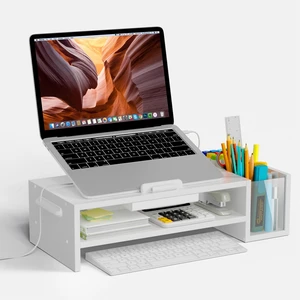 Adjustable Wood Laptop Stand, Ergonomic Height & Angle Computer Riser with Pen Holder Compatible with MacBook Air/Pro, Dell, HP, Lenovo & 10-17.3" Notebooks White Adjustable Wood Laptop Stand, Ergonomic Height & Angle Computer Riser with Pen Holder Compatible with MacBook Air/Pro, Dell, HP, Lenovo & 10-17.3" Notebooks White