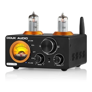 ST-01 PRO 200W Bluetooth Amplifier, 2 Channel Vacuum Tube Power Amp with USB DAC/Coaxial Optical Inputs/VU Meter/Treble Bass Control for Home Theater/Stereo Speakers (Upgrade Version) ST-01 PRO 200W Bluetooth Amplifier, 2 Channel Vacuum Tube Power Amp with USB DAC/Coaxial Optical Inputs/VU Meter/Treble Bass Control for Home Theater/Stereo Speakers (Upgrade Version)