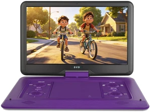 17.5" Portable DVD Player for Kids,15.6" Large HD Screen,5 Hours Rechargeable Battery,Support USB/SD Card/Sync TV and Multiple Disc Formats,High Speaker (Purple) 17.5" Portable DVD Player for Kids,15.6" Large HD Screen,5 Hours Rechargeable Battery,Support USB/SD Card/Sync TV and Multiple Disc Formats,High Speaker (Purple)