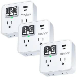 Surge Protector Power Strip Voltage Protection with USB Type-C, 80V-140V Power Surge Protectors for Refrigerator, TV, Computer LED Display Voltage Monitoring Fireproof UL94V-1,3 Pack Surge Protector Power Strip Voltage Protection with USB Type-C, 80V-140V Power Surge Protectors for Refrigerator, TV, Computer LED Display Voltage Monitoring Fireproof UL94V-1,3 Pack