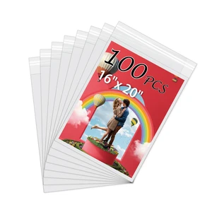 100 Pack Acid-Free Crystal Clear Sleeves Storage Bags for 16x20 Art Prints Pictures, Photos, Frame Mats (Bag Size: 16 1/2" x20 1/2") 100 Pack Acid-Free Crystal Clear Sleeves Storage Bags for 16x20 Art Prints Pictures, Photos, Frame Mats (Bag Size: 16 1/2" x20 1/2")