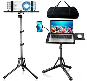 Projector Stand Tripod, Foldable Laptop Tripod with Adjustable Height Includes Phone Holder, Mouse Tray & Carry Bag, 180° Tilt Tray for Home, Office, DJ, Studio & Outdoor Movies Projector Stand Tripod, Foldable Laptop Tripod with Adjustable Height Includes Phone Holder, Mouse Tray & Carry Bag, 180° Tilt Tray for Home, Office, DJ, Studio & Outdoor Movies
