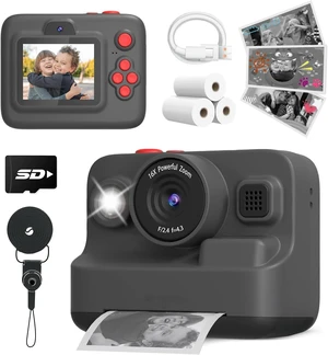 Kids Camera Instant Print, Dual-Lens Selfie Camera for Kids, Black Christmas Birthday Gifts Toys for 3-12 Year Old Boys Girls, 2.4in Screen 1080P Kid Digital Camera,Kids Camera Toy for 3-12 Kids Camera Instant Print, Dual-Lens Selfie Camera for Kids, Black Christmas Birthday Gifts Toys for 3-12 Year Old Boys Girls, 2.4in Screen 1080P Kid Digital Camera,Kids Camera Toy for 3-12