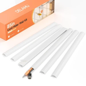 85in Adhesive Cord Hider Wall, Mounted TV Cord Cover Kit, Multiple Cable Raceways for Wall Corner, Wire Cover Hiders for 1-2 Cables, 1.18" W X 0.43" H, White 85in Adhesive Cord Hider Wall, Mounted TV Cord Cover Kit, Multiple Cable Raceways for Wall Corner, Wire Cover Hiders for 1-2 Cables, 1.18" W X 0.43" H, White