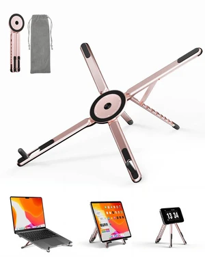 Portable Laptop Stand for Desk, Foldable Adjustable Computer Riser with Magnetic Phone Holder, Aluminum Laptop Stand for 1016 Laptops & 413 Phones/Tablets (rs) Portable Laptop Stand for Desk, Foldable Adjustable Computer Riser with Magnetic Phone Holder, Aluminum Laptop Stand for 1016 Laptops & 413 Phones/Tablets (rs)