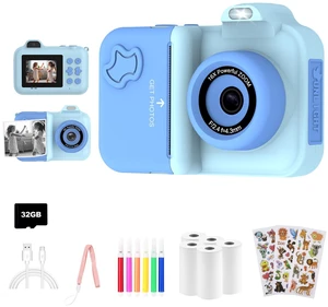 Instant Print Camera for Kids Ages 4-12, Birthday Gift for Girl boy 1080P dual-lens camera with instant prints, 32GB card, 5 paper rolls, stickers, games and MP3 player for creative play Instant Print Camera for Kids Ages 4-12, Birthday Gift for Girl boy 1080P dual-lens camera with instant prints, 32GB card, 5 paper rolls, stickers, games and MP3 player for creative play