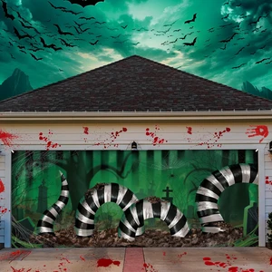 7x16ft Halloween Garage Door Cover Striped Snake Black White Halloween Garage Door Banner Backdrop, black and White Stripe, Classic Scary Background for Photo Party Outdoor Banner 7x16ft Halloween Garage Door Cover Striped Snake Black White Halloween Garage Door Banner Backdrop, black and White Stripe, Classic Scary Background for Photo Party Outdoor Banner