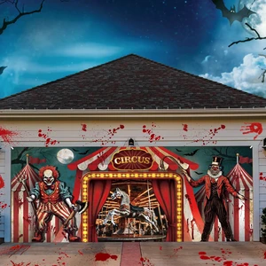 7 x 16 ft Halloween Garage Door Cover Decor Creepy Carnival Banner Fit Double Garage Doors, Clown Backdrop, Carnival Creepy Clown Evil Circus Background for Birthday Carnival Photography Party 7 x 16 ft Halloween Garage Door Cover Decor Creepy Carnival Banner Fit Double Garage Doors, Clown Backdrop, Carnival Creepy Clown Evil Circus Background for Birthday Carnival Photography Party