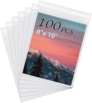 100Pack Acid-Free Photo Sleeves Crystal Clear Storage Bags for 8x10 Print Pictures, Photos, Frame Mats (Bag Size: 8 1/2" x 10 3/8") 100Pack Acid-Free Photo Sleeves Crystal Clear Storage Bags for 8x10 Print Pictures, Photos, Frame Mats (Bag Size: 8 1/2" x 10 3/8")